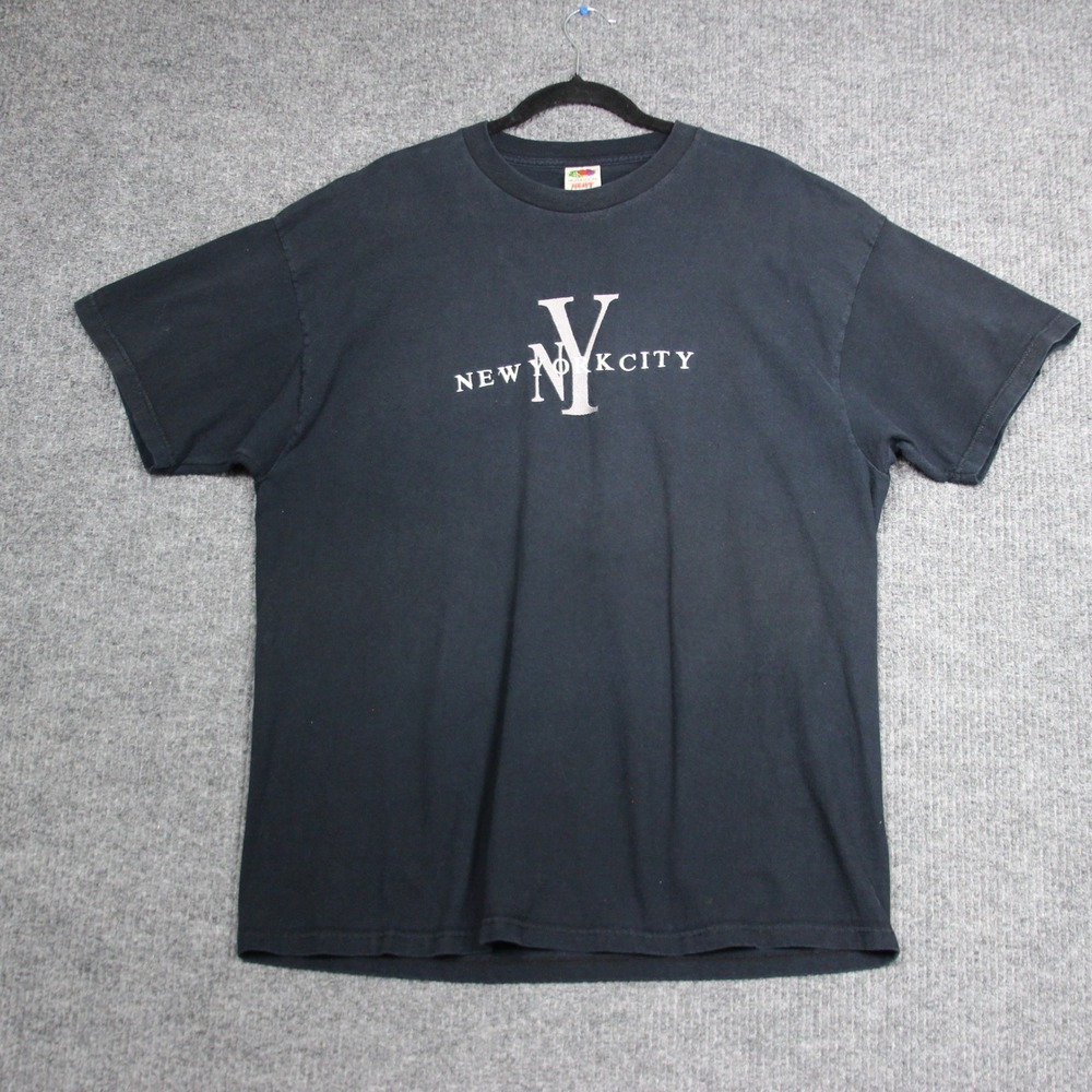 Vintage Fruit of the Loom New York City‎ NYC T Shirt Mens 2XL Black Graphic